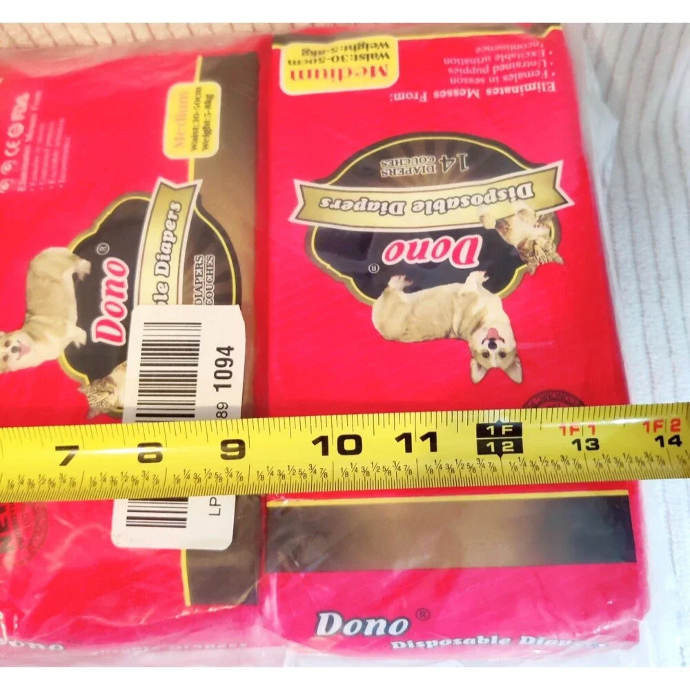 Dono Disposable Female Dog Diapers Size M, Lot of 3 Packs of 14 Diapers New